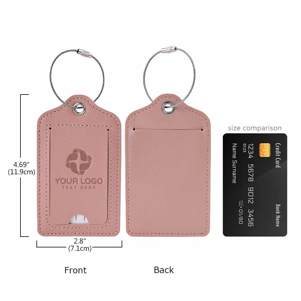 Scale shot of Fashion Solid Color PU Leather Luggage Tag