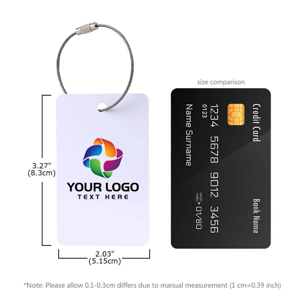 Scale shot of Rigid PVC Luggage Tag