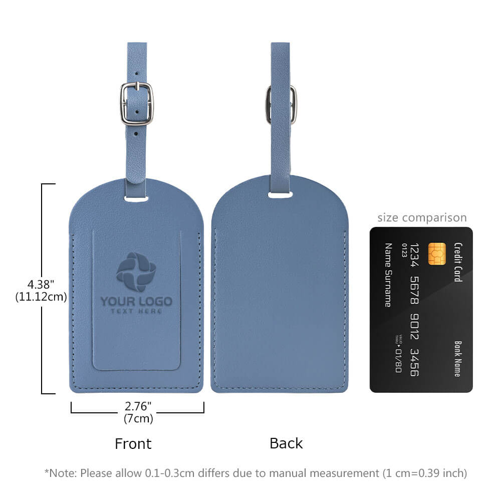 Detail shot of PU Leather Luggage Tags With Logo