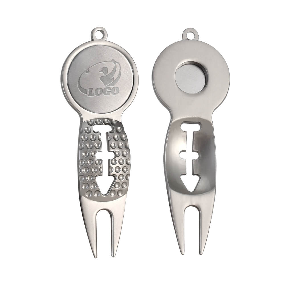 Senra Golf Divot Tool Silver with Logo Both Sides Senra Golf Divot Tool Silver with Logo Both Sides