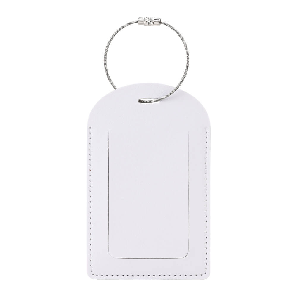 PU Leather Luggage Tag With Custom Logo White PU Leather Luggage Tag With Custom Logo White