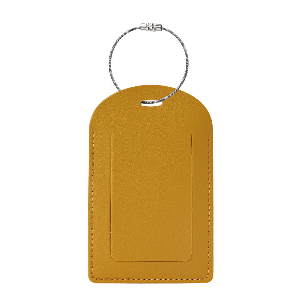 PU Leather Luggage Tag With Custom Logo Yellow PU Leather Luggage Tag With Custom Logo Yellow