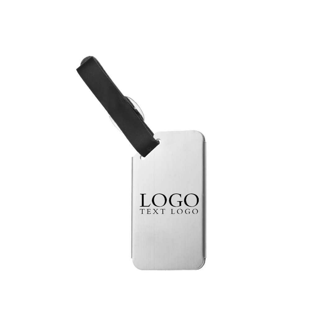 Metal Custom Luggage Tags With PU Leather Strap with logo