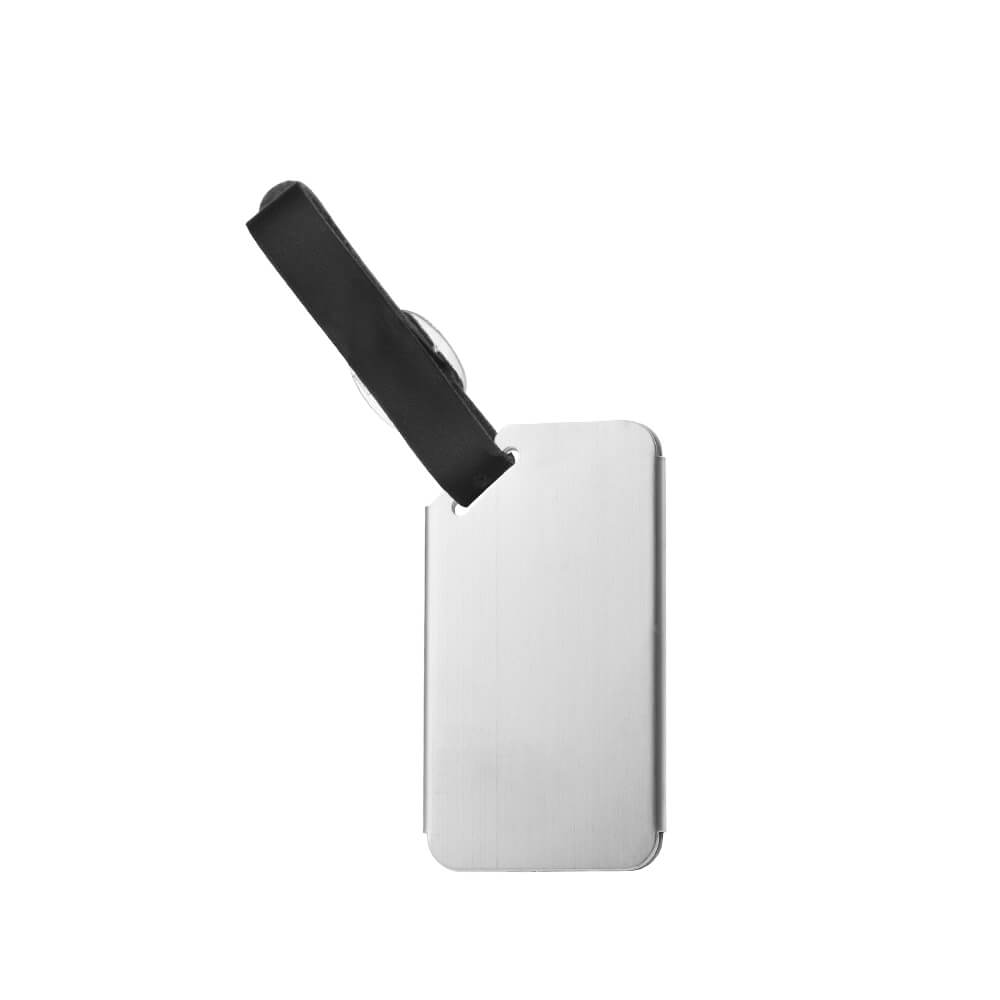 Metal Custom Luggage Tags With PU Leather Strap Front