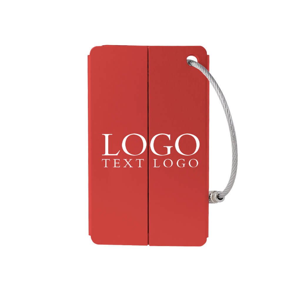 Playful Smile Luggage Tags Personalized Red with logo