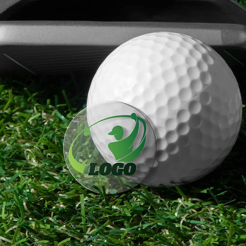 LifeStyle Shot of Custom Acrylic Golf Ball Marker LifeStyle Shot of Custom Acrylic Golf Ball Marker