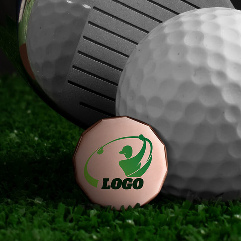 Lifestyle Shot of Custom 12-Sided Golf Ball Marker