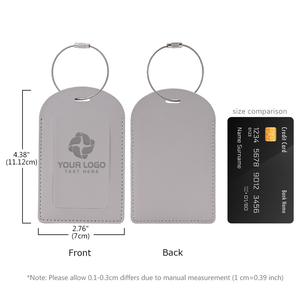 Scale shot of PU Leather Luggage Tag With Custom Logo
