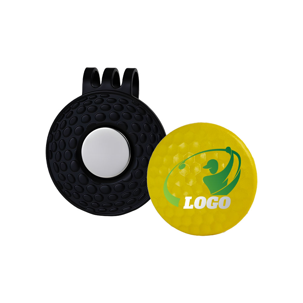 Magnetic Effect Display - Custom Golf Ball Marker with Black Hat Clip