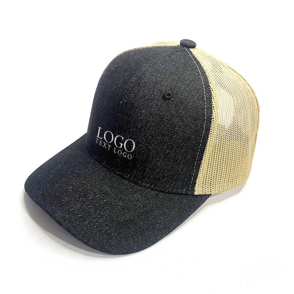 Fashionable Colorblock Cotton And Linen Mesh Baseball Hat Black with logo