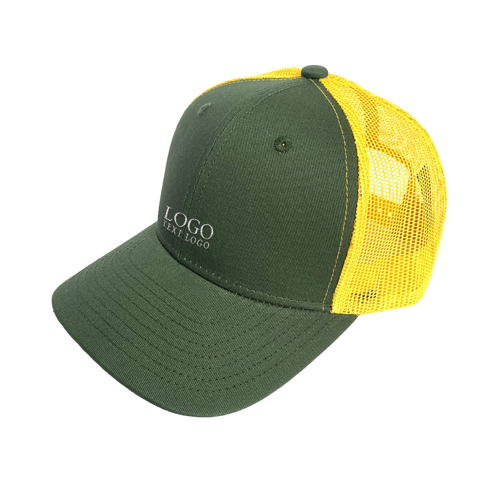 Mesh Summer Sun Protection Travel Hat Army Green with logo