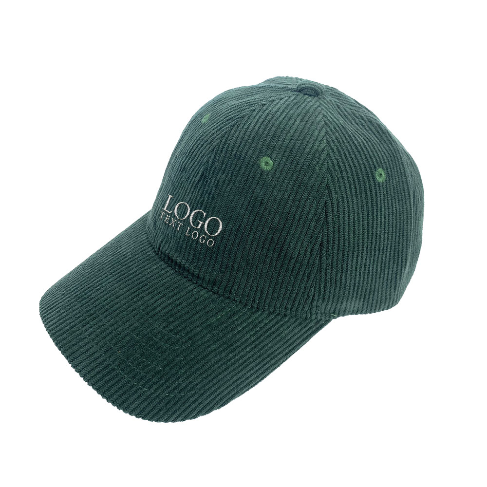 Vintage Thick Stripe Corduroy Baseball Hat Brown Green with logo