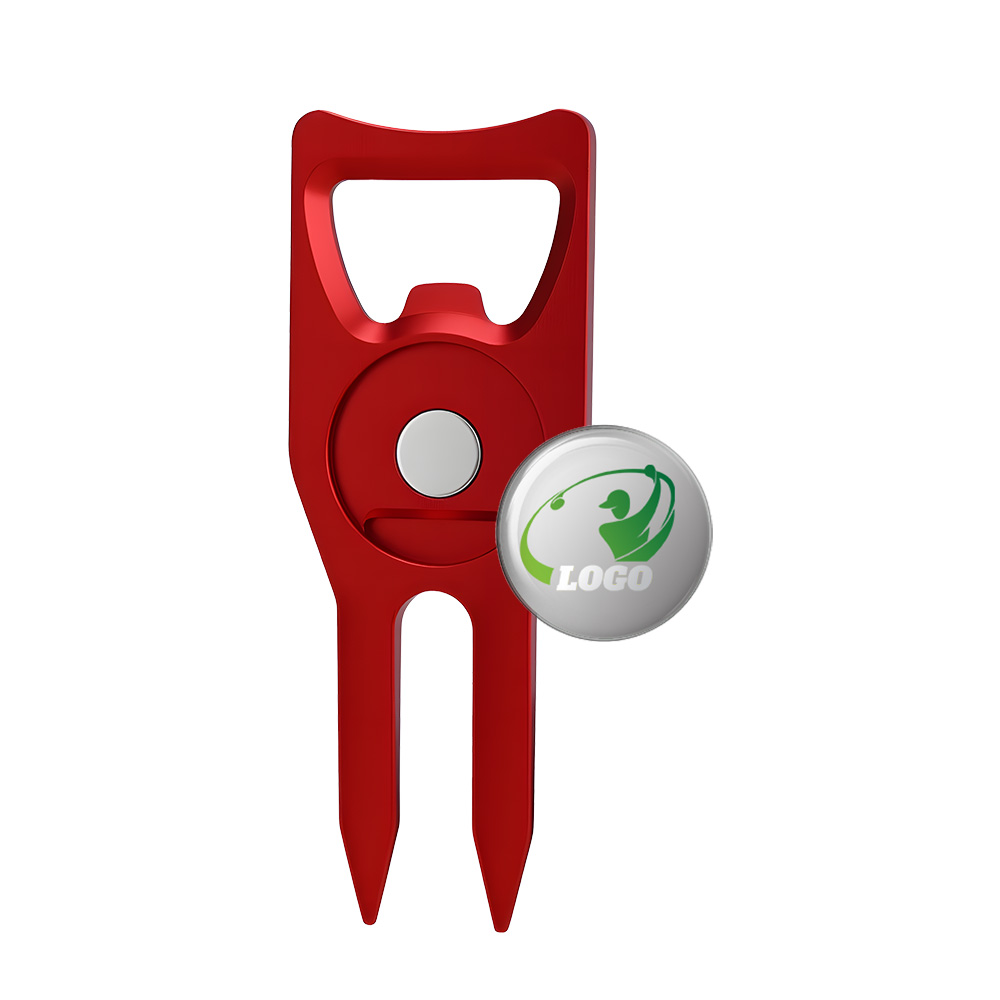 Magnetic Effect Display - Aluminum Alloy Opener Custom Golf Divot Tool with Ball Markers