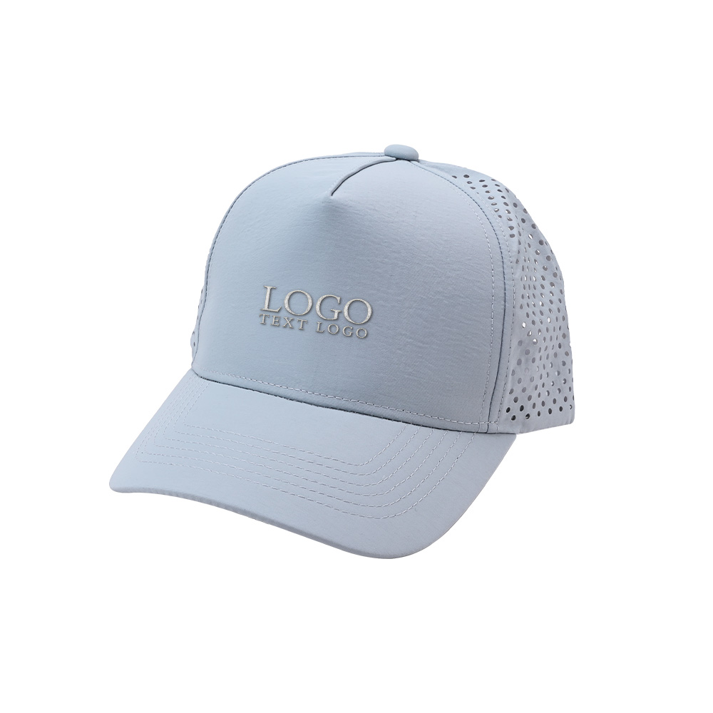 Polyester Flat Brim Flat Hat Blue with logo