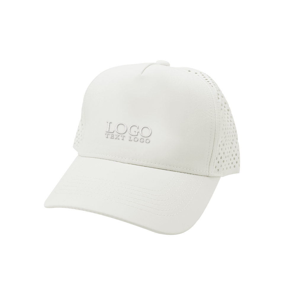 Polyester Flat Brim Flat Hat White with logo