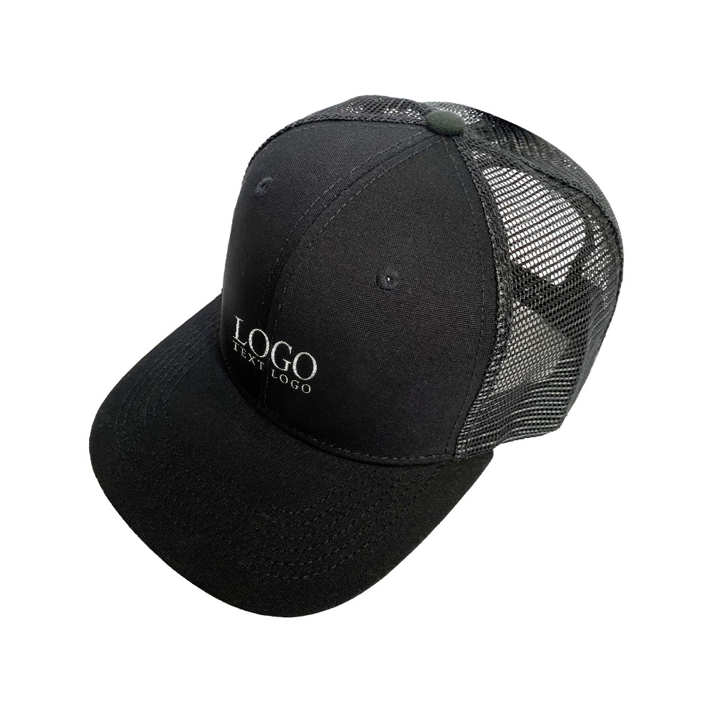 Summer Mesh Hat Travel Advertising Custom Hat Black with logo