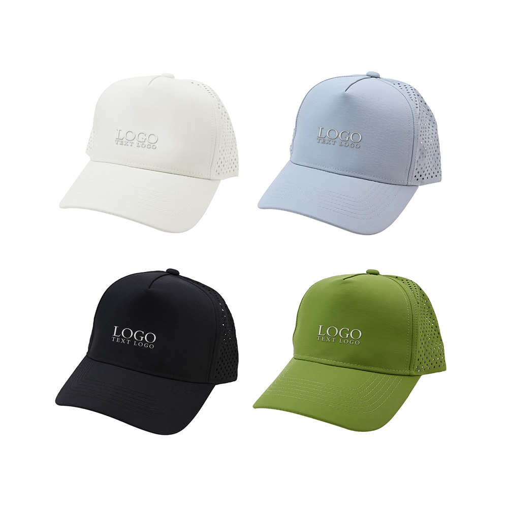 group shot of Polyester Flat Brim Flat Hat