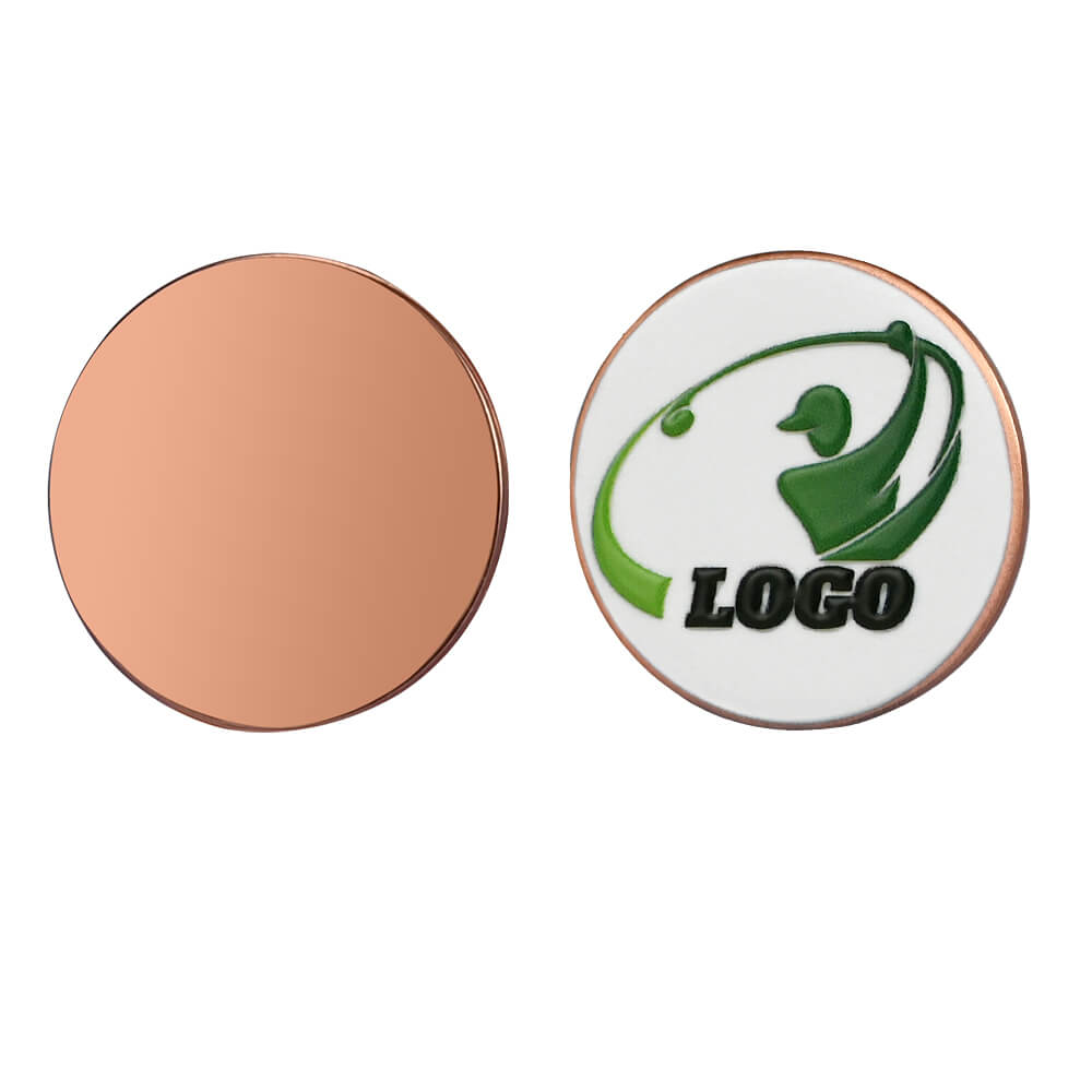 Custom Color Logo Ball Marker Copper with Logo Both Side