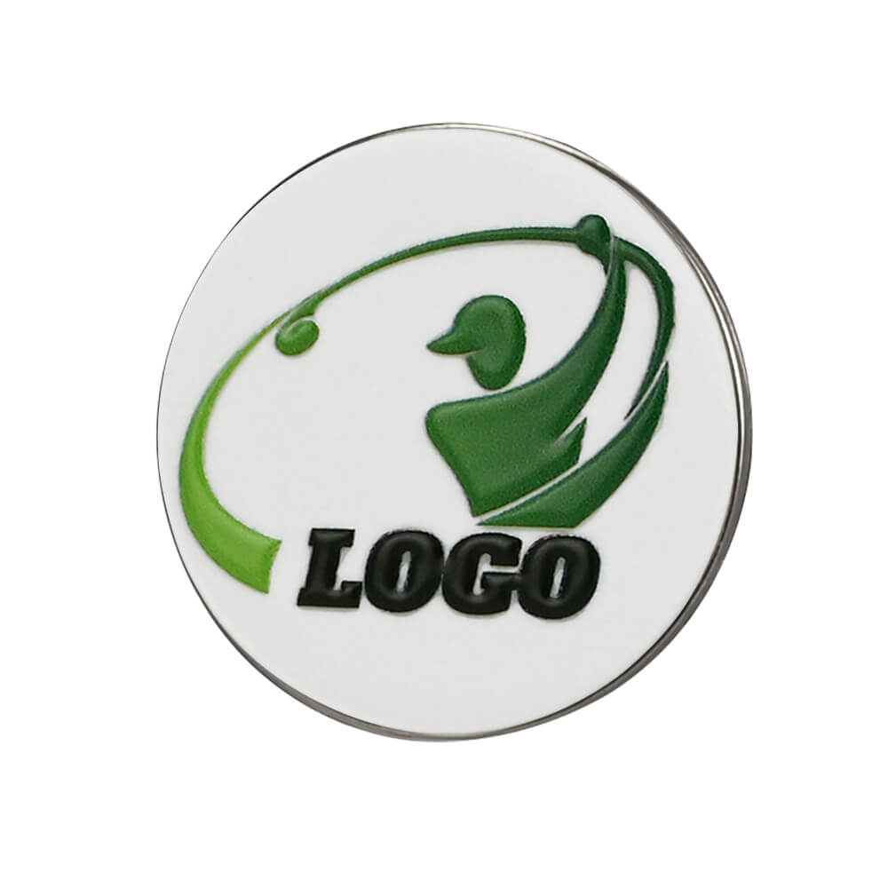 Custom Color Logo Ball Marker Silver with Logo