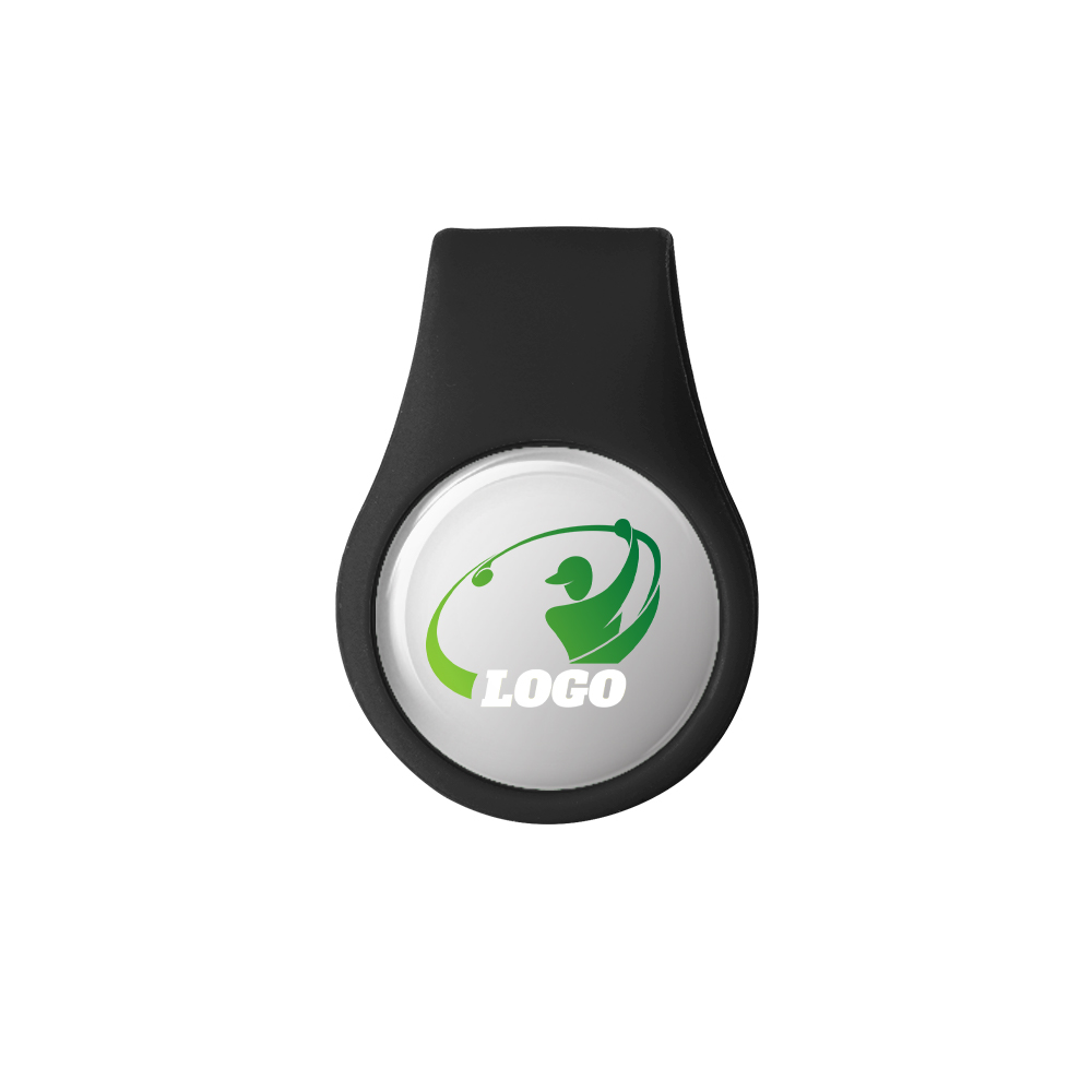 Golf Silicone Cap Clip with Ball Markers Black with Logo