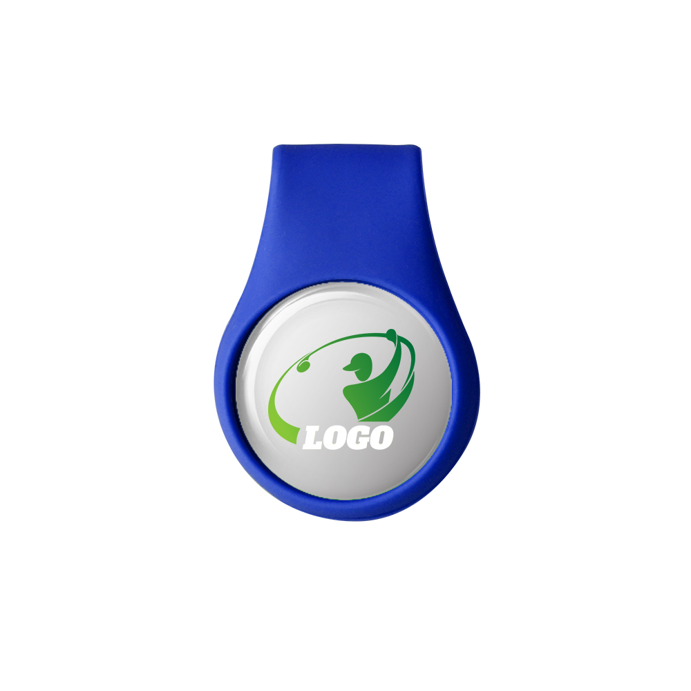 Golf Silicone Cap Clip with Ball Markers Dark Blue with Logo