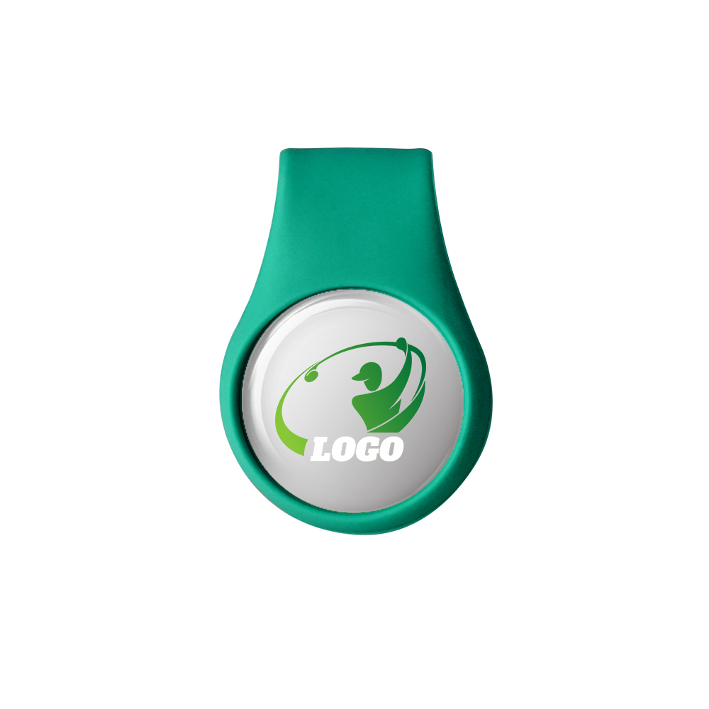 Golf Silicone Cap Clip with Ball Markers Green with Logo