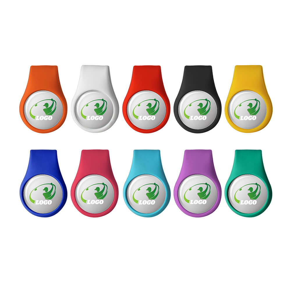 Group Shot of Golf Silicone Cap Clip with Ball Markers