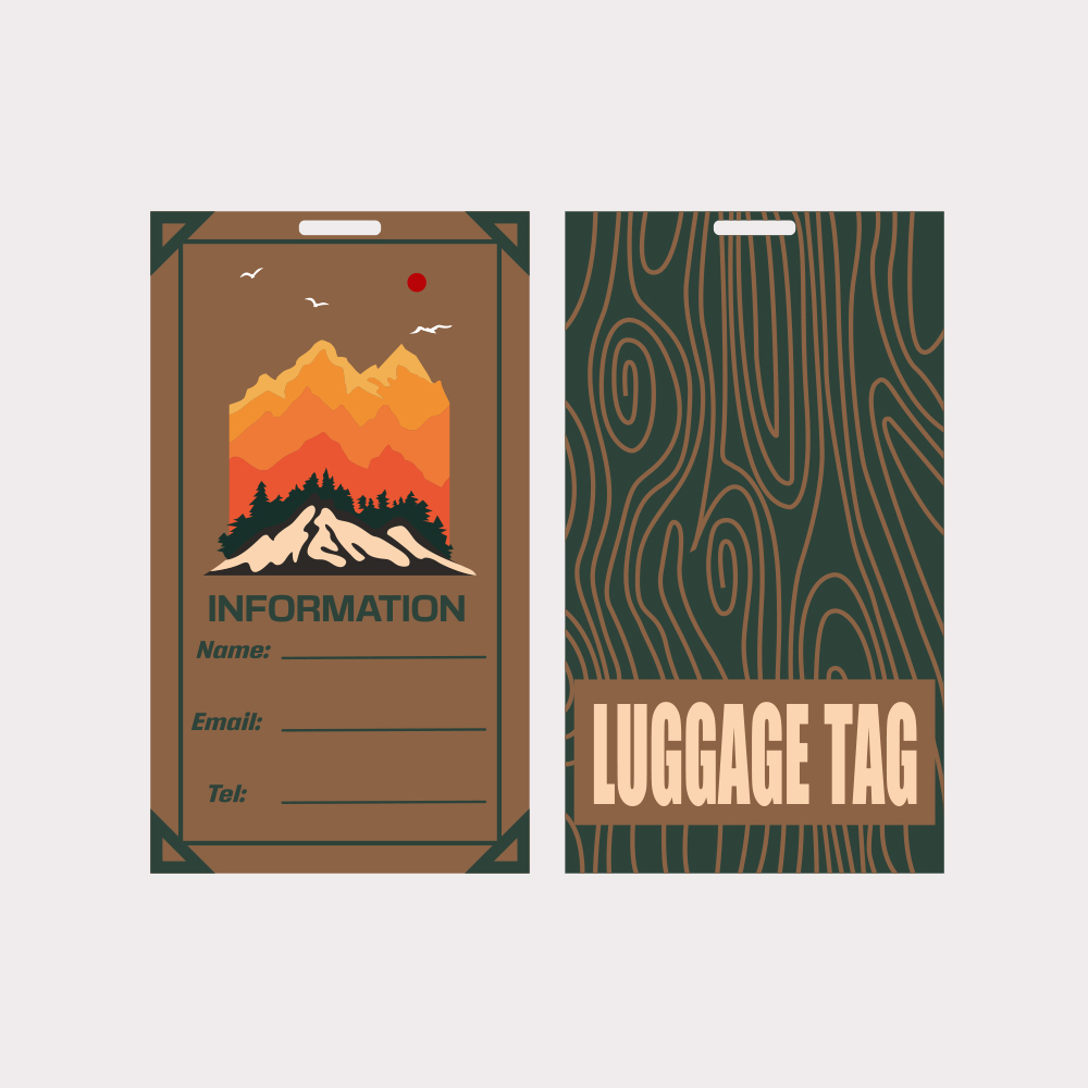 Brown Sunset Vintage Cool Luggage Tag