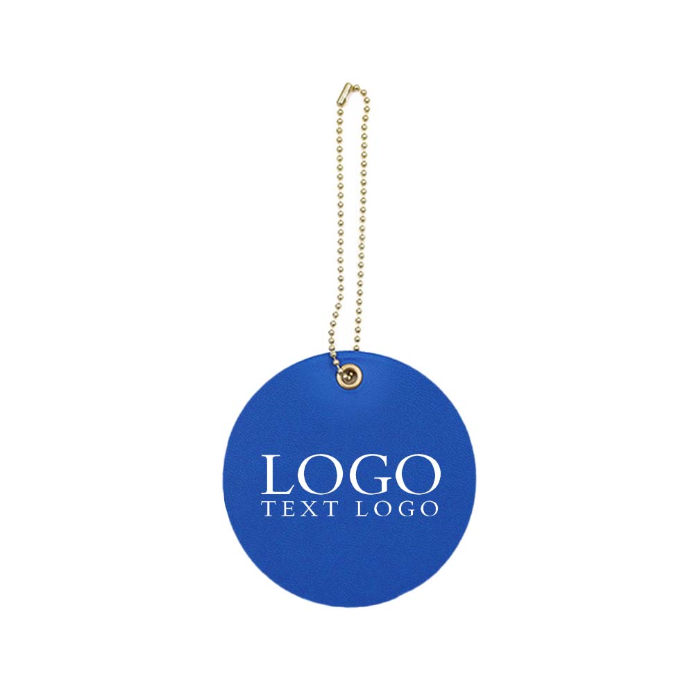 Customized PU Leather Round Luggage Tags blue Customized PU Leather Round Luggage Tags blue