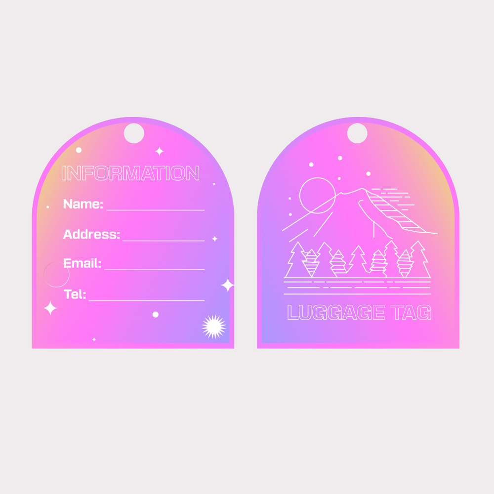 Purple and Pink Gradient Cool Luggage Tag