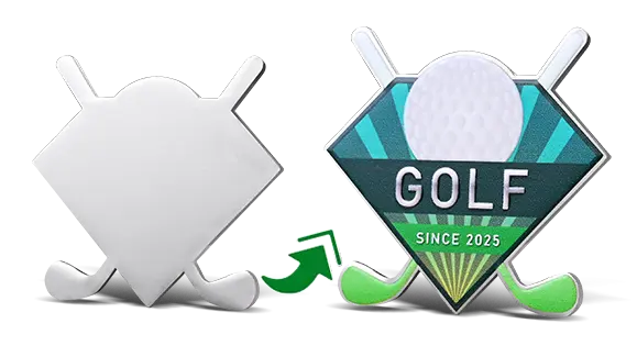 Custom Diamond-shaped Golf Ball Marker Custom Diamond-shaped Golf Ball Marker