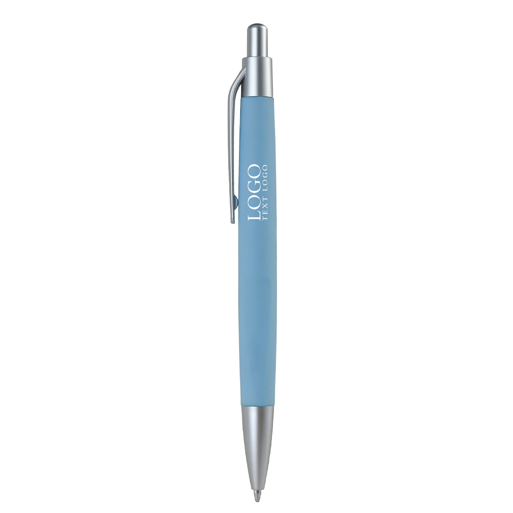 Click Action Plastic Ballpoint Pen Blue With Logo