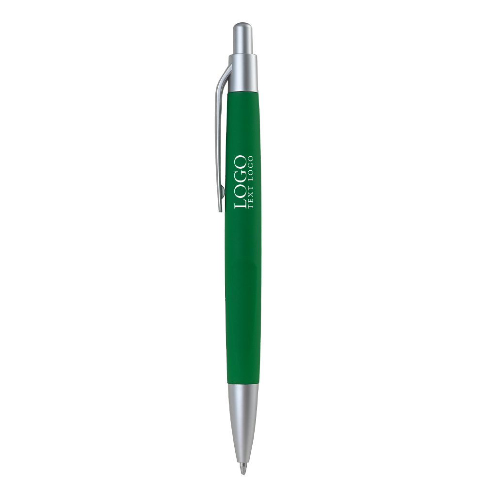 Click Action Plastic Ballpoint Pen Green With Logo