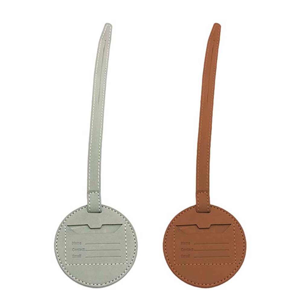 Custom Round PU Leather Luggage Tag Coverage