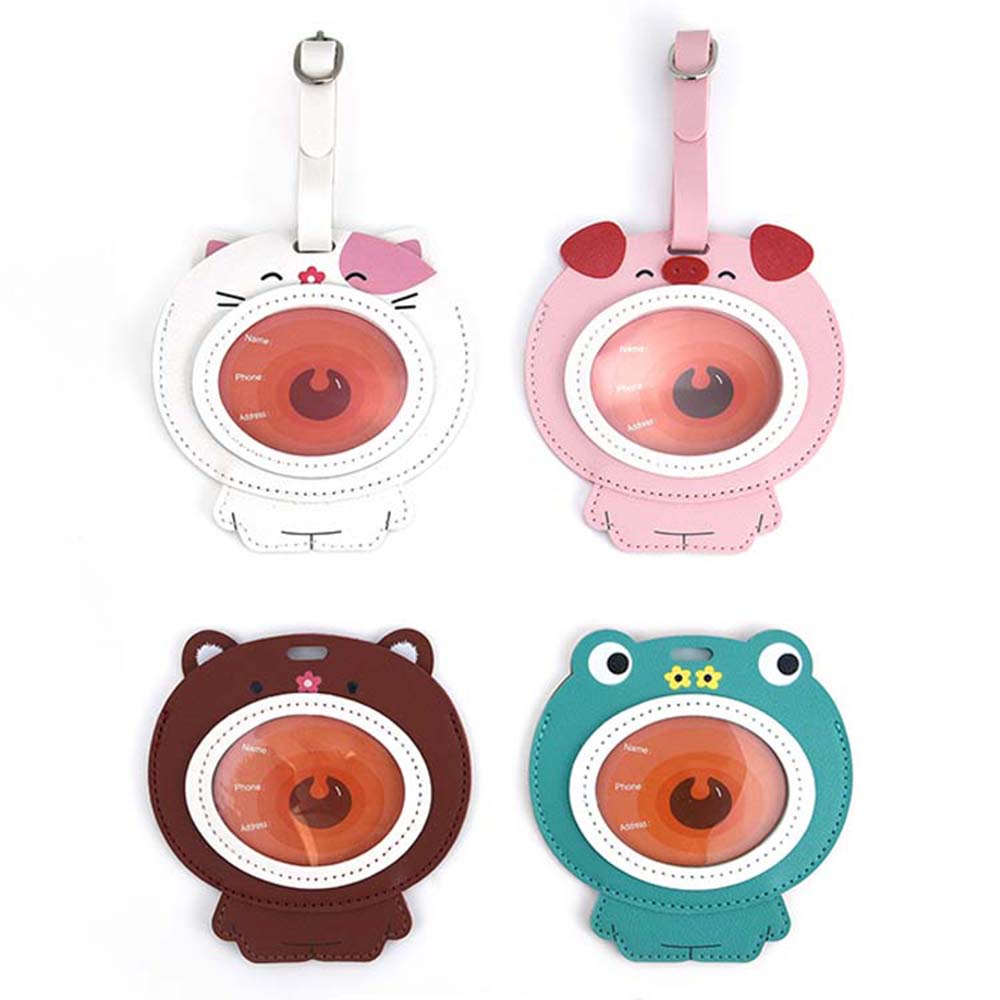 Leuke cartoon dieren PU leren bagagelabel dekking Leuke cartoon dieren PU leren bagagelabel dekking