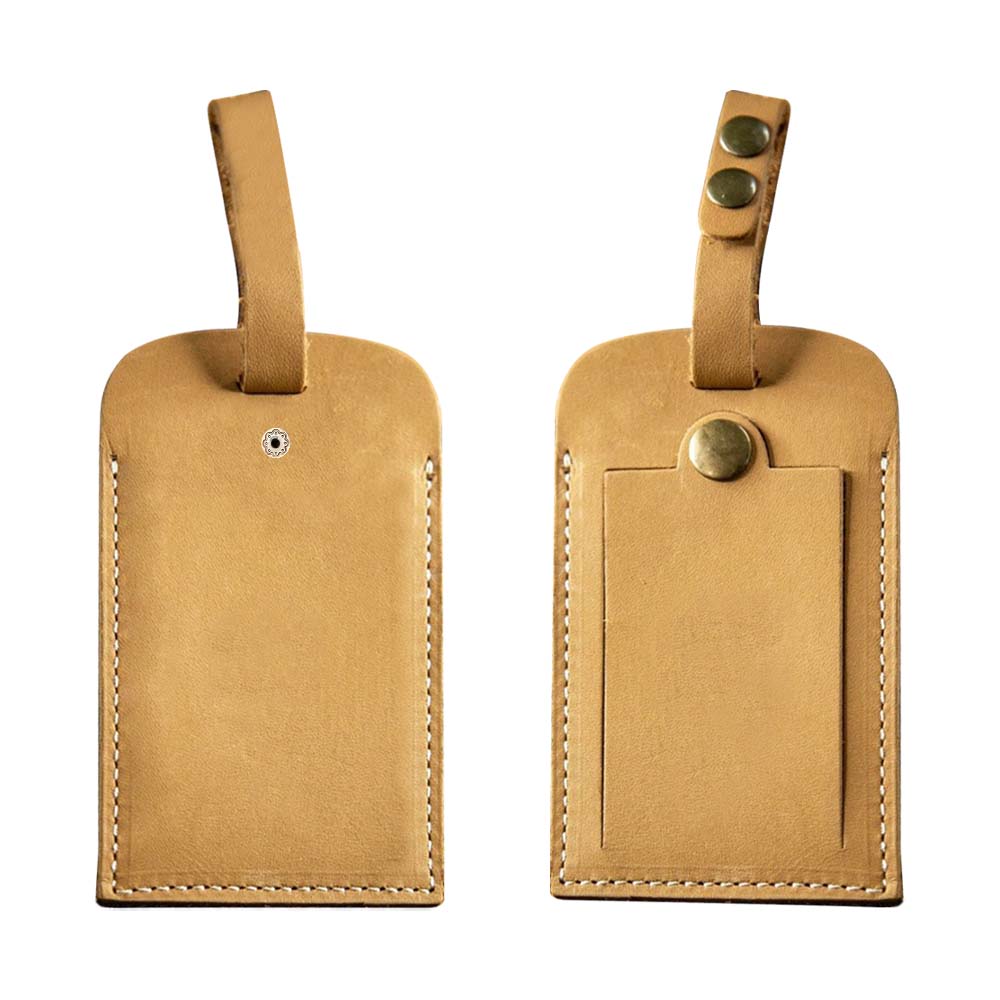 Genuine Leather Vintage Creative Luggage Tags Front and Back Genuine Leather Vintage Creative Luggage Tags Front and Back