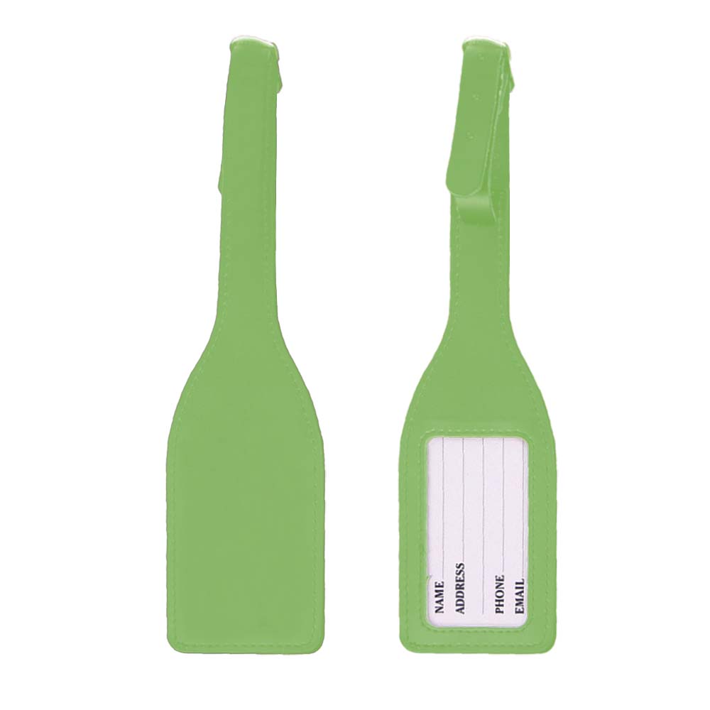 Green PU Travel Tag with Adjustable Strap
