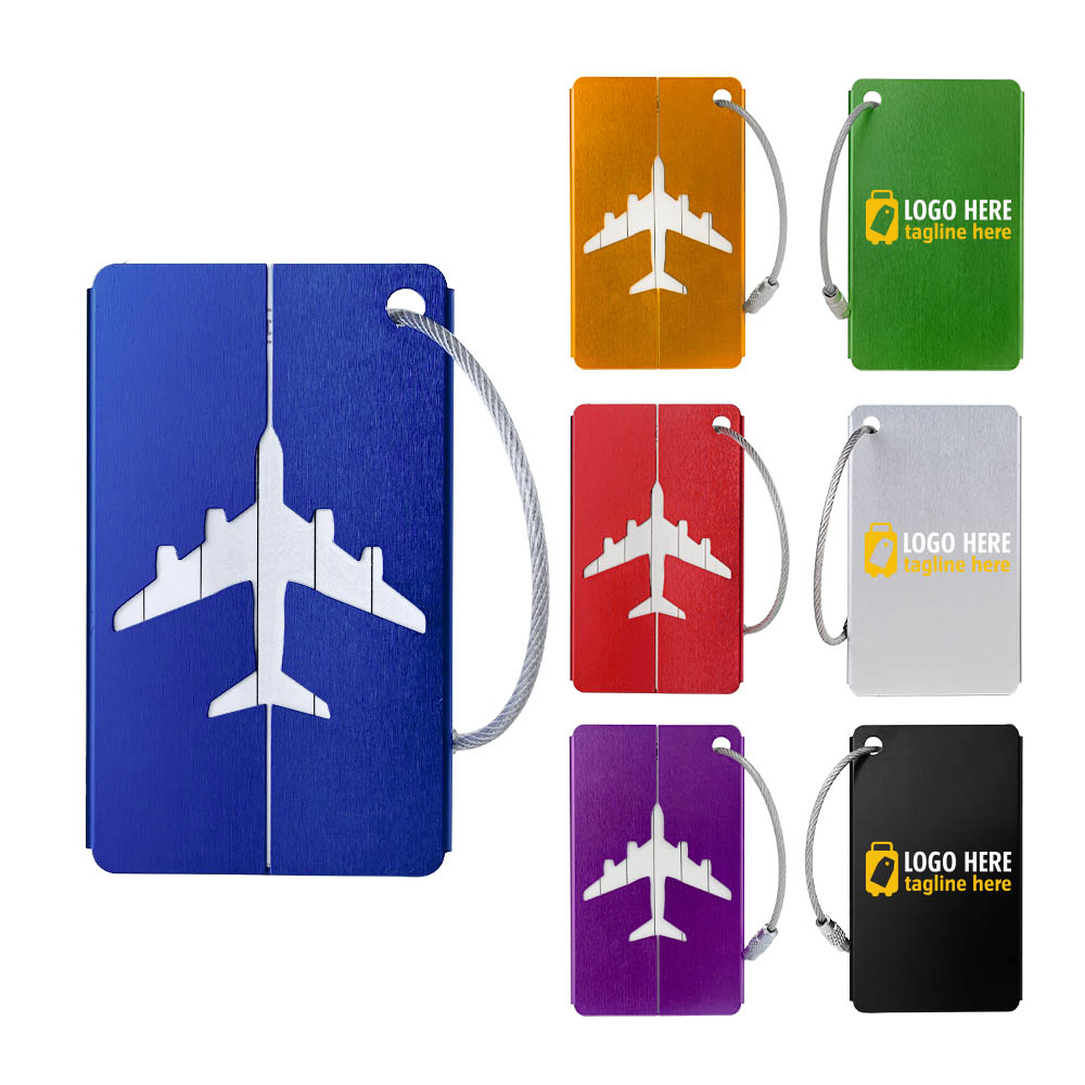 Group shot of Luggage Tags Card Holders with Stainless Steel Loops