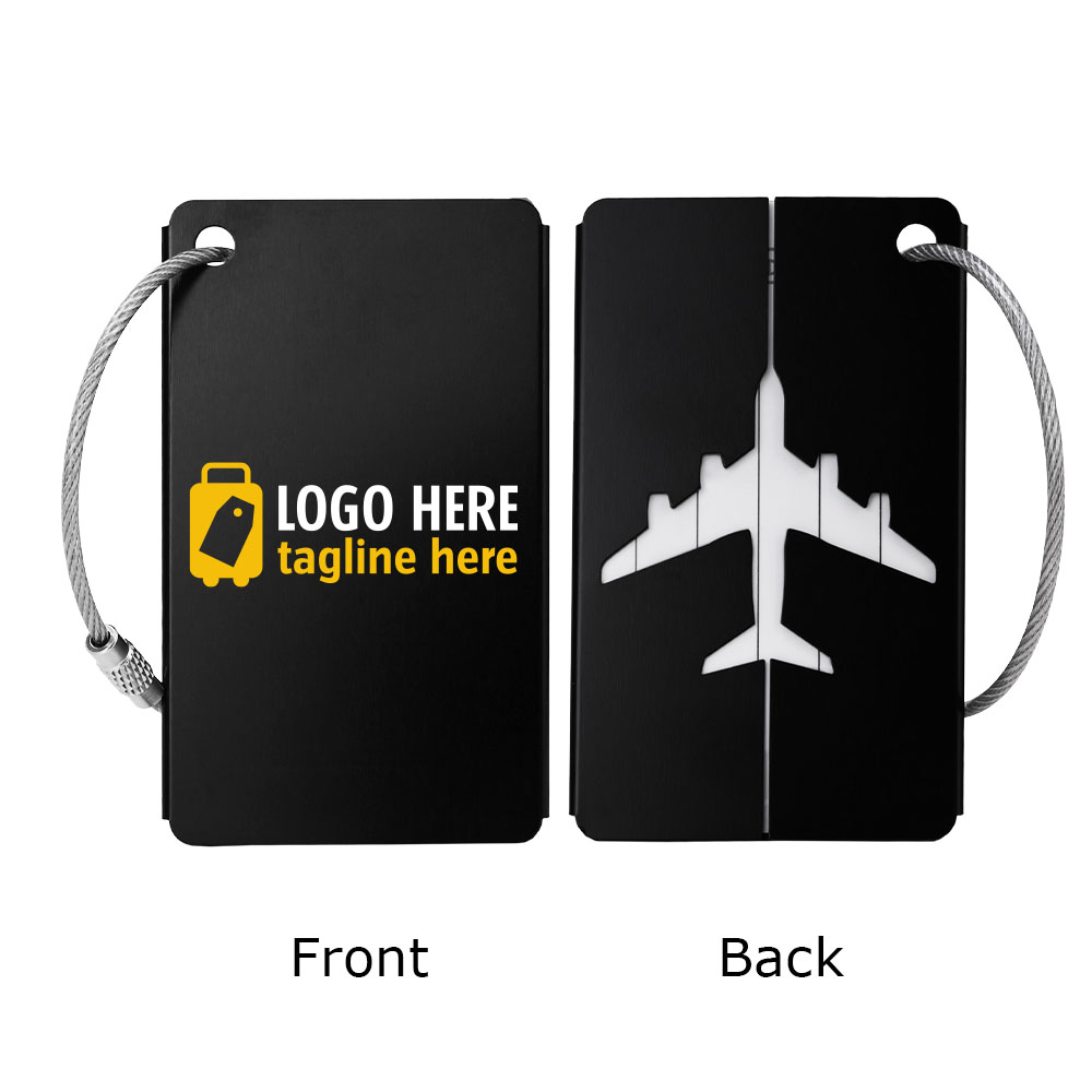 Luggage Tags Card Holders Black Both Sides