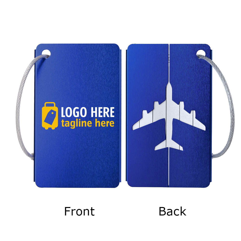 Luggage Tags Card Holders Blue Both Sides