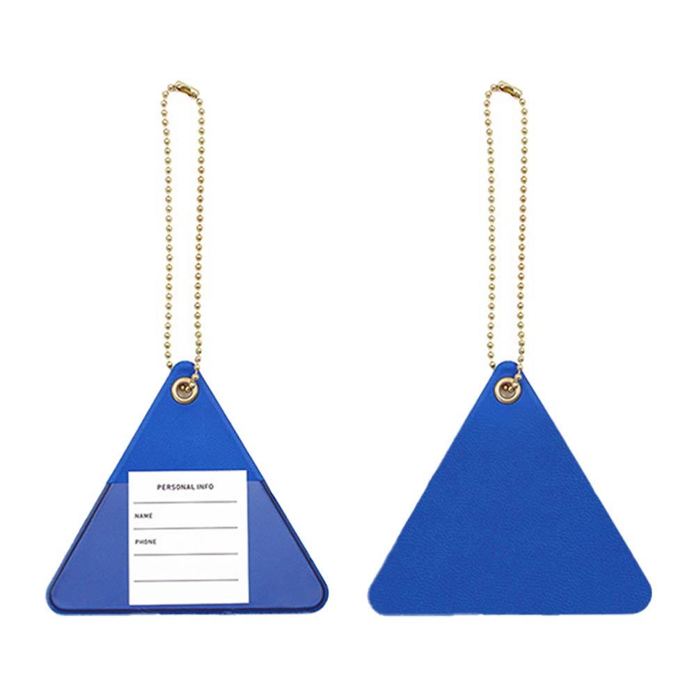 PU Leather Triangle Luggage Tag blue
