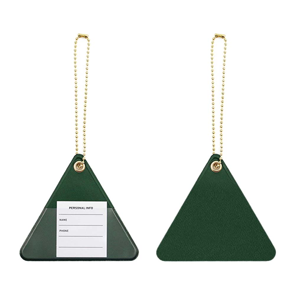 PU Leather Triangle Luggage Tag green