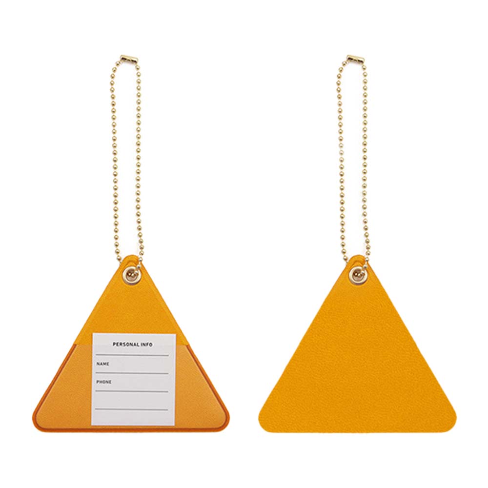 PU Leather Triangle Luggage Tag yellow