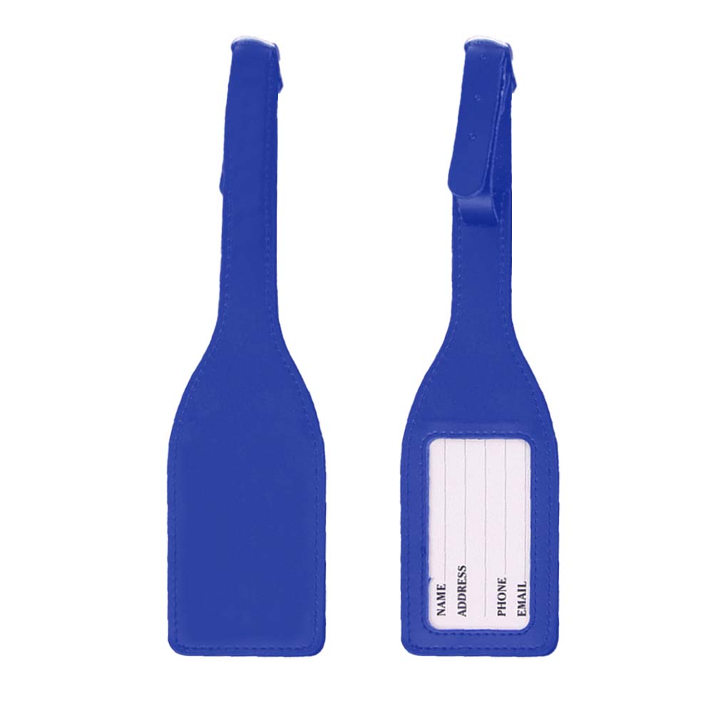 Royal Blue PU Travel Tag with Adjustable Strap