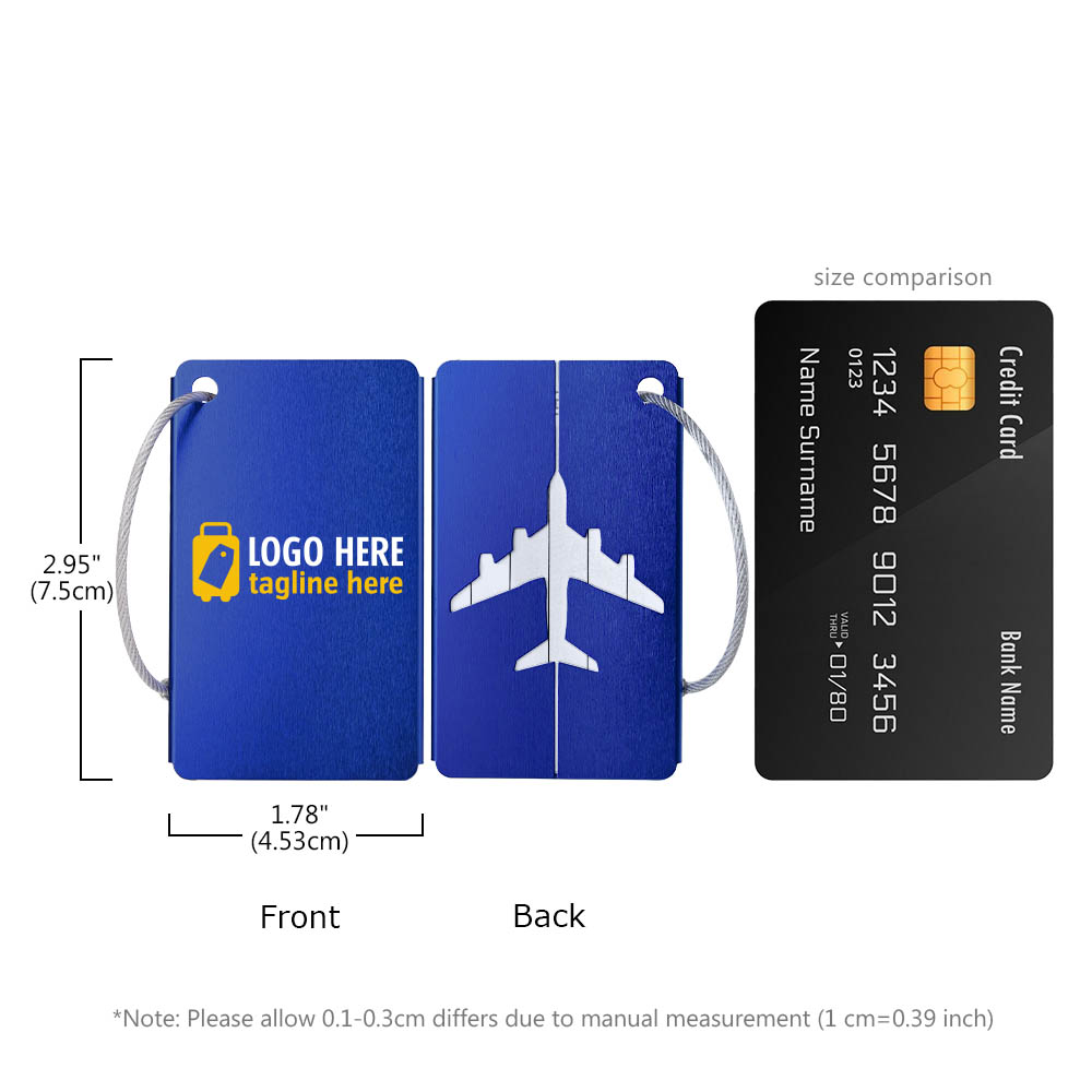 Scale shot of Luggage Tags Card Holders with Stainless Steel Loops