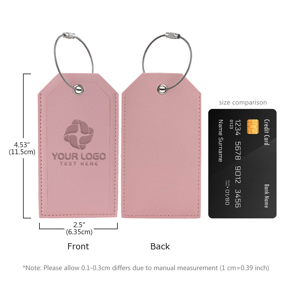 Scale shot of Soft PU Leather Luggage Tag Scale shot of Soft PU Leather Luggage Tag