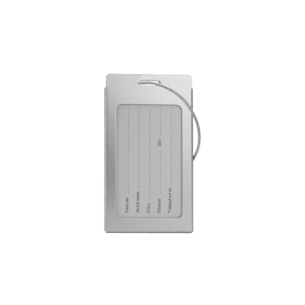 Sleek Aluminum Luggage Tag back