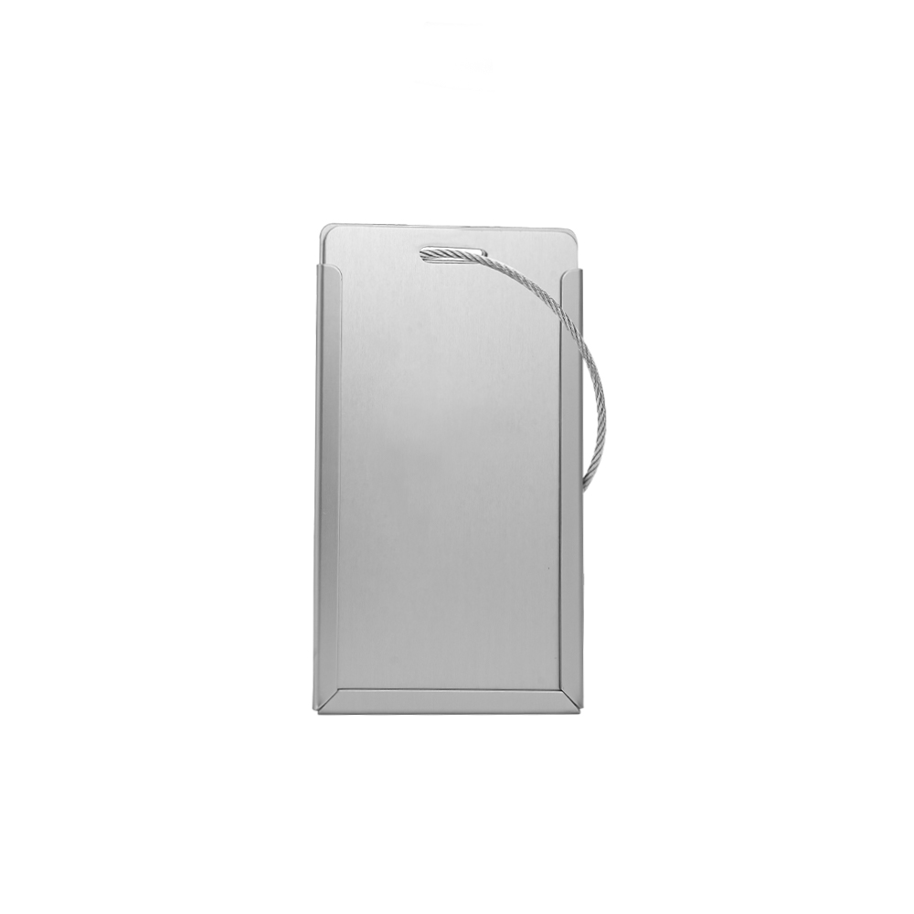 Sleek Aluminum Luggage Tag front