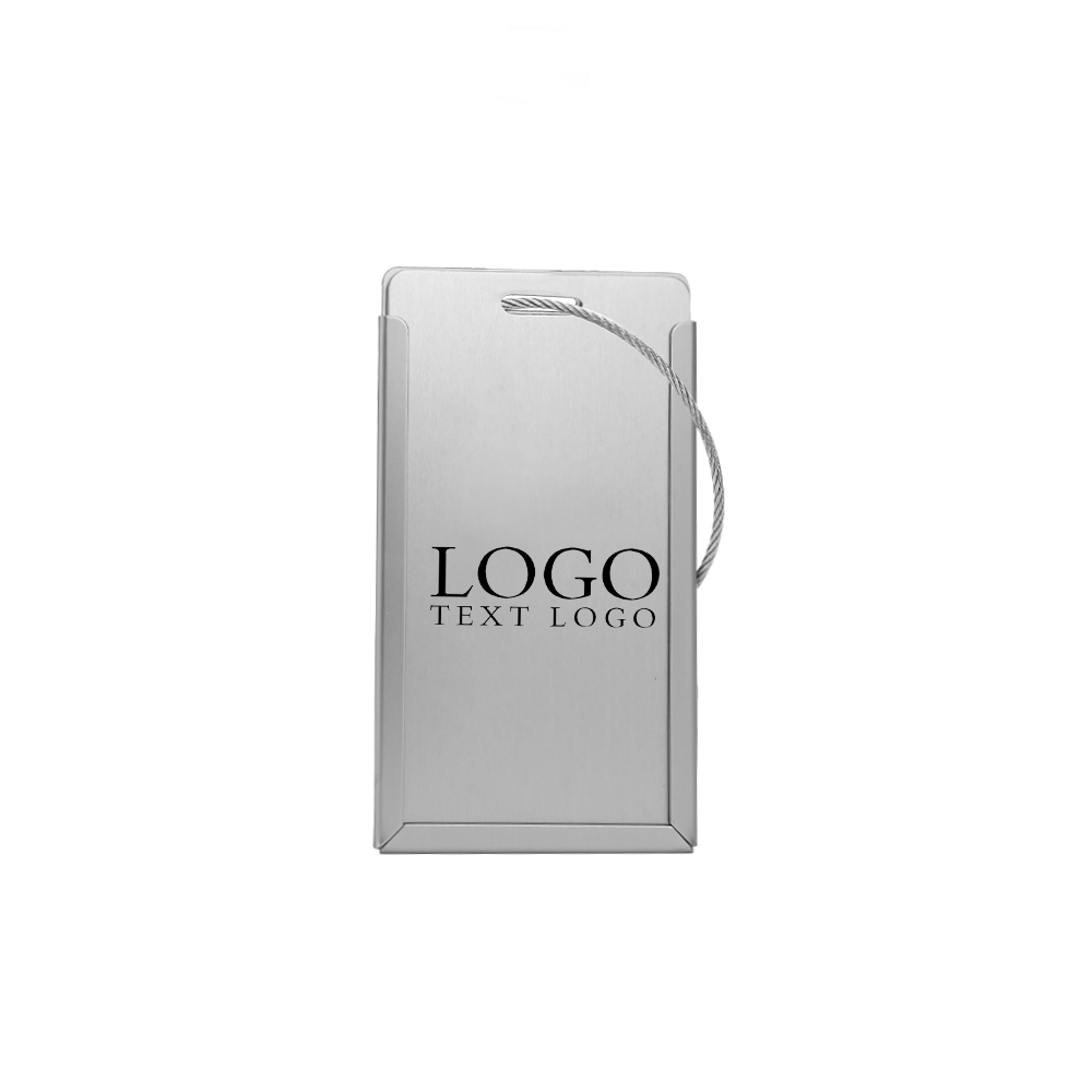 Sleek Aluminum Luggage Tag front with logo