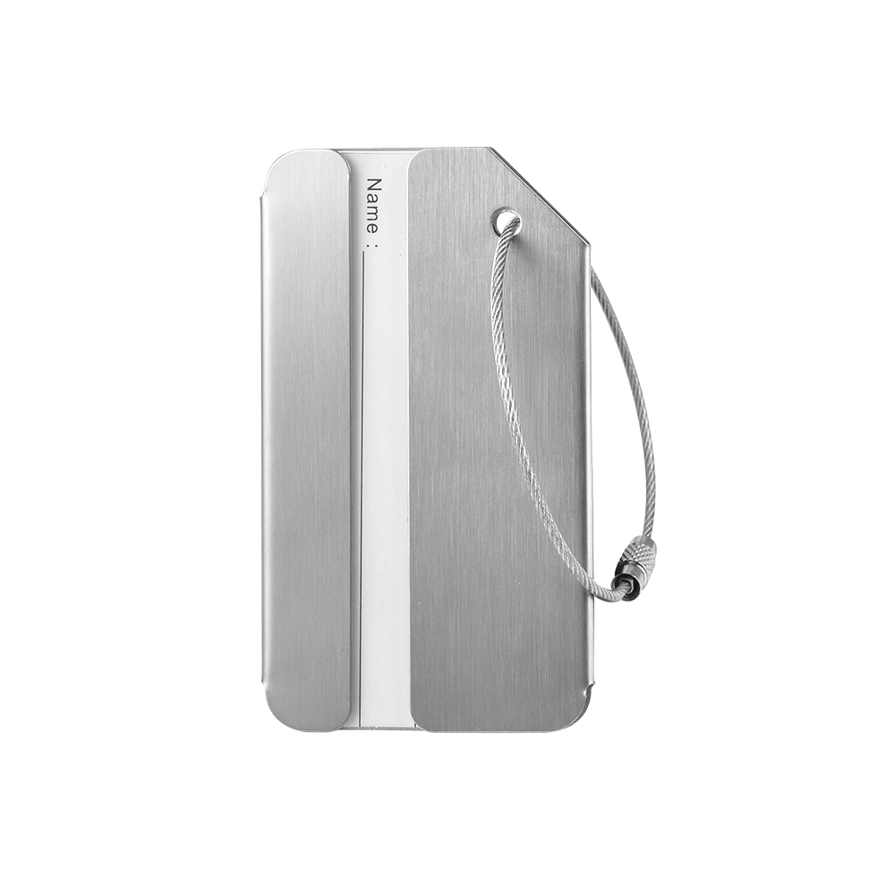 Sleek Silver Luggage Tag back Sleek Silver Luggage Tag back